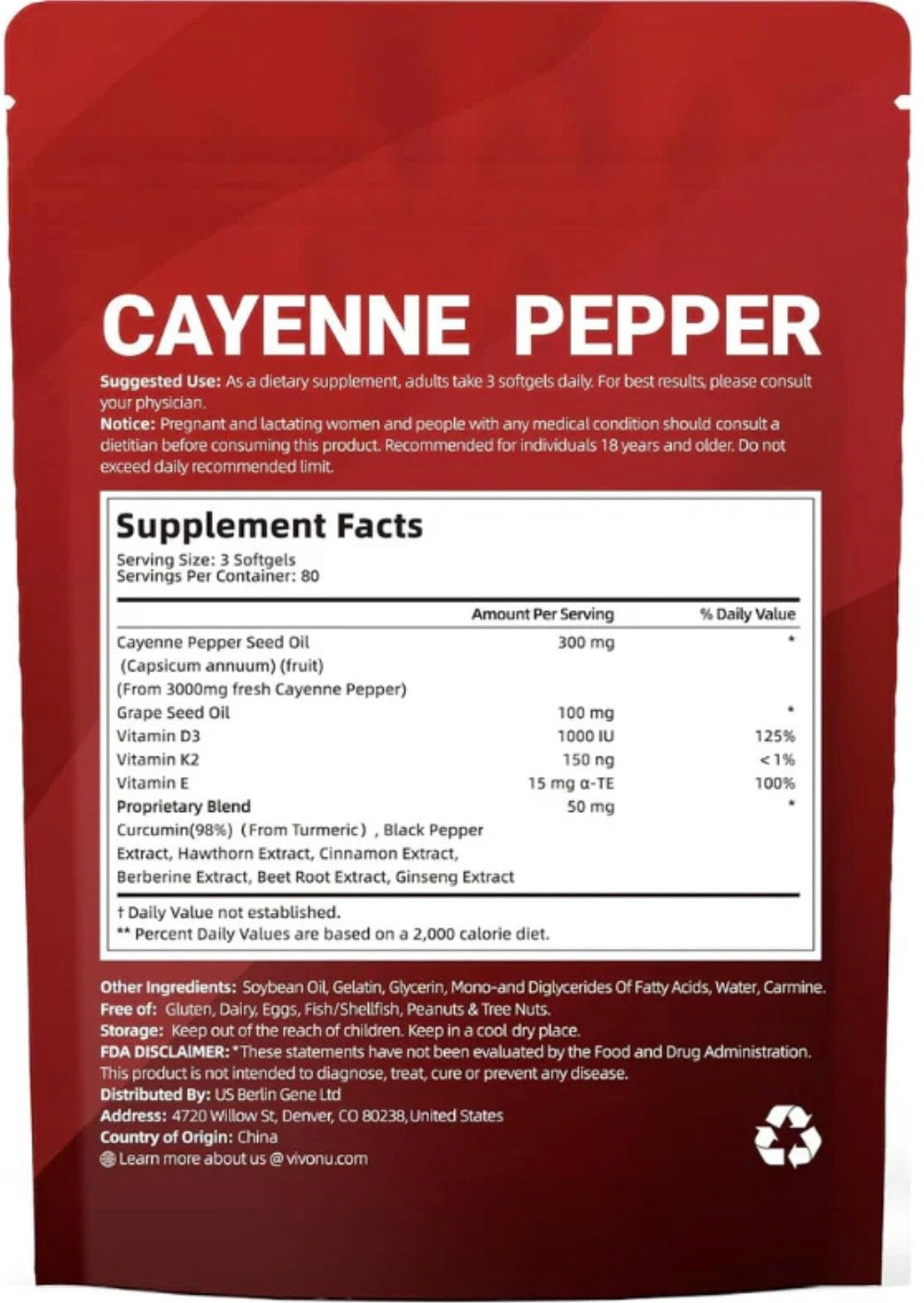 Cayenne Pepper Circulation Support Softgels